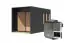 Saunahaus "Eevi" SET mit Ofen BIO 9 kW, Farbe: Schwarz - 220 x 429 cm (B x T), Grundfläche: 9,2 m²