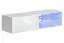 Hängende Wohnwand Volleberg 60, Farbe: Weiß / Eiche Wotan - Abmessungen: 150 x 250 x 40 cm (H x B x T), mit blauer LED-Beleuchtung