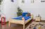 Kinderbett / Jugendbett Kiefer massiv Vollholz natur 97, inkl. Lattenrost - Abmessung 90 x 200 cm