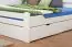 Doppelbett / Stauraumbett "Easy Premium Line" K4 inkl. 2 Schubladen und 1 Abdeckblende, 180 x 200 cm Buche Vollholz massiv weiß lackiert