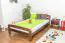Kinderbett / Jugendbett Kiefer Vollholz massiv Nussfarben A6, inkl. Lattenrost - Abmessung 120 x 200 cm