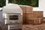 Hot Tub 01 aus Thermoholz mit LED-Beleuchtung, Thermodeckel, Kombimassagedüsen, Sandfilter, Holzbox, UV-Lampe und Wärmedämmung, Wanne: Anthrazit, Innendurchmesser: 200 cm