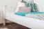 Einzelbett/ Gästebett Kiefer massiv Vollholz weiß lackiert 82, inkl. Lattenrost - 100 x 200 cm (B x L)