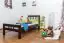 Kinderbett / Jugendbett "Easy Premium Line" K8, Buche Vollholz massiv schokobraun lackiert - Liegefläche: 90 x 190 cm