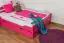 Einzelbett / Funktionsbett "Easy Premium Line" K4, inkl. 2 Schubladen und 1 Abdeckblende, 140 x 200 cm Buche Vollholz massiv rosa lackiert