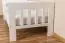 Kinderbett / Juniorbett Kiefer massiv Vollholz weiß lackiert 95, inkl. Lattenrost - 90 x 200 cm (B x L)