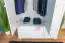 Kleiderschrank Kiefer Vollholz massiv weiß lackiert 017 - Abmessung 190 x 133 x 60 cm (H x B x T)