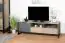 Hochwertiger TV-Schrank / TV-Möbel Bassatine 03, 2 Schubladen, 1 Tür, Eiche rustikal / Grau / Schwarz, Maße: 53 x 161 x 40 cm, zwei offene Fächer