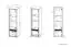 Vitrine Tempe 09, Farbe: Nussfarben / Weiß Hochglanz, Fronteinsatz: Weiß - Abmessungen: 203 x 60 x 41 cm (H x B x T), mit 2 Türen und 4 Fächern