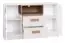 Kommode Fafe 05, Farbe: Eiche Riviera / Weiß - Abmessungen: 76 x 123 x 40 cm (H x B x T), mit 2 Türen, 2 Schubladen und Fächern
