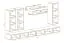 Außergewöhnliche Wohnwand Hompland 53, Farbe: Schwarz / Weiß - Abmessungen: 170 x 320 x 40 cm (H x B x T), mit genügend Stauraum