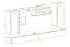 Schlichte Wohnwand Hompland 59, Farbe: Weiß / Schwarz - Abmessungen: 170 x 320 x 40 cm (H x B x T), mit zwei Hängeschränke