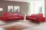 Echtleder Premium Couch Venezia, 2-Sitz Sofa, Farbe: Rubin-rot