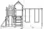 Spielturm S7A inkl. Wellenrutsche, Doppelschaukel-Anbau, Sandkasten, Kletterwand, Reckstange-Anbau und Strickleiter - Abmessungen: 490 x 380 cm (B x T)