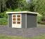 Modernes Gartenhaus mit Flachdach ohne Dachpappe, Farbe: Terragrau, Grundfläche: 9 m²