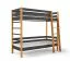 Kinderbett / Etagenbett Amaja 01 in Schwarz / Eiche Natur, aus Kiefernholz massiv,  Liegefläche: 80 x 190 cm, Stockbett, inklusive Lattenrost