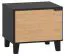 Nachtkommode Leoncho 43, Farbe: Schwarz / Eiche - Abmessungen: 40 x 45 x 40 cm (H x B x T)