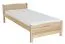 Kinderbett / Jugendbett Kiefer massiv Vollholz natur 80, inkl. Lattenrost - Abmessung 120 x 200 cm