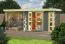 Gartenhaus SET terragrau mit Anbaudach 2,4 m Breite, Seiten- und Rückwand, Grundfläche: 7m²