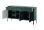 Kommode Worthing 05, Farbe: Grün / Schwarz / Gold - Abmessungen: 83 x 154 x 39 cm (H x B x T)