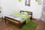 Kinderbett / Jugendbett Kiefer Vollholz massiv Nussfarben A6, inkl. Lattenrost - Abmessung 140 x 200 cm