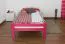 Niedriges Bett für Kinderzimmer / Jugendzimmer "Easy Premium Line" K1/1n, massives Buchenholz, Rosa lackiert, Liegefläche 90 x 200 cm
