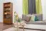 Regal, Küchenregal, Wohnzimmerregal, Bücherregal - 80 cm breit, Kiefer Holz-Massiv, Farbe: Eiche