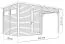 Element-Gartenhaus mit Flachdach inkl. überdachtem Anbau, Fußboden und Dachpappe, Hellgrau lackiert - 19 mm, Nutzfläche: 5,10 m²