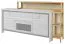 Kommode Skradin 07, Farbe: Eiche / Schwarz, teilmassiv - Abmessungen: 85 x 180 x 43 cm (H x B x T)