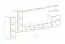 Wohnwand im modernen Design Balestrand 166, Farbe: Schwarz / Weiß - Abmessungen: 160 x 330 x 40 cm (H x B x T), mit Push-to-open Funktion