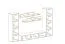 Dunkle Wohnzimmer Wohnwand Hompland 04, Farbe: Schwarz - Abmessungen: 170 x 260 x 40 cm (H x B x T), mit Push-to-open Funktion