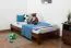 Kinderbett 90 x 200 cm | Massivholz: Kiefer | Nuss Lackiert | inkl. Rollrost Abbildung