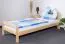 Kinderbett 90 x 200 cm | Massivholz: Kiefer | Natur Lackiert | inkl. Rollrost Abbildung