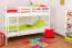 Kinderzimmer-Stockbett 90 x 200 cm | Massivholz: Buche | Weiß Lackiert | umbaubar in 2 Einzelbetten | Premium-Qualität | inkl. Rollroste Abbildung