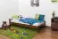 Bettrahmen für Kinder / Kinderbett 90 x 200 cm | Massivholz: Kiefer | Nuss Lackiert | inkl. Rollrost Abbildung