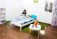 Kinderbett 90 x 200 cm | Massivholz: Kiefer | Weiß Lackiert | inkl. Rollrost Abbildung