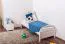 Bettrahmen für Kinder / Kinderbett 80 x 200 cm | Massivholz: Kiefer | Weiß Lackiert Abbildung