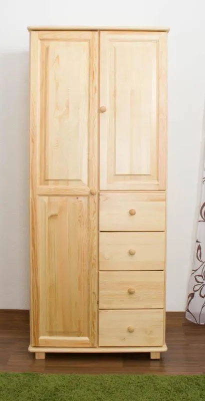 Kiefer-Schrank Landhaus, Farbe: Natur 190x90x60 cm Abbildung