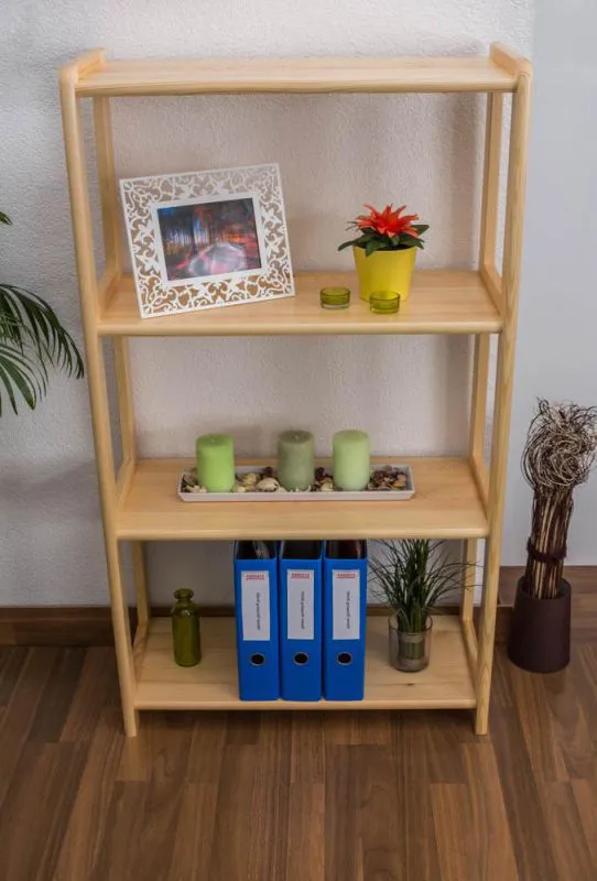Bücherregal - 70 cm breit, Kiefer Holz-Massiv, Farbe: Natur Abbildung