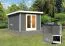 Saunahaus "Anni 1" SET A Farbe: Terragrau, mit Ofen BIO 9 kW - 309 x 309 cm (B x T), Grundfläche: 9,3 m²