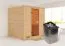 Sauna "Jonna" SET mit bronzierter Tür & Ofen 9 kW Silber - 196 x 196 x 200 cm (B x T x H)