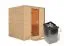 Sauna "Jonna" SET mit bronzierter Tür & Ofen 9 kW Silber - 196 x 196 x 200 cm (B x T x H)