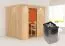 Sauna "Eemil" SET mit Kranz und Ofen 9 kW - 210 x 184 x 202 cm (B x T x H)