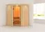 Sauna "Eetu" mit bronzierter Tür und Kranz - Farbe: Natur - 165 x 165 x 202 cm (B x T x H)