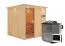 Sauna "Aleksi" SET mit Kranz und Ofen BIO 9 kW - 210 x 210 x 202 cm (B x T x H)