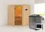 Sauna "Eetu" SET mit Ofen BIO 9 kW Edelstahl - 151 x 151 x 198 cm (B x T x H)