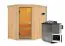 Sauna "Mika" SET mit Ofen BIO 9 kW Edelstahl - 151 x 196 x 198 cm (B x T x H)