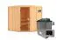 Sauna "Nooa" SET mit Ofen externe Steuerung easy 9 kW Edelstahl - 196 x 196 x 198 cm (B x T x H)