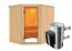 Sauna "Askjell" SET mit bronzierter Tür & Ofen 3,6 kW - 196 x 170 x 198 cm (B x T x H)
