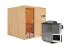 Sauna "Njola" SET mit bronzierter Tür - Farbe: Natur, Ofen BIO 9 kW - 196 x 196 x 198 cm (B x T x H)